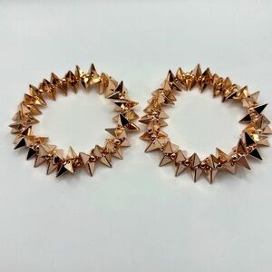 KC Chic Dubai Duo Rose Gold Stainless‎ Steel Pyramid Bracelet Set
